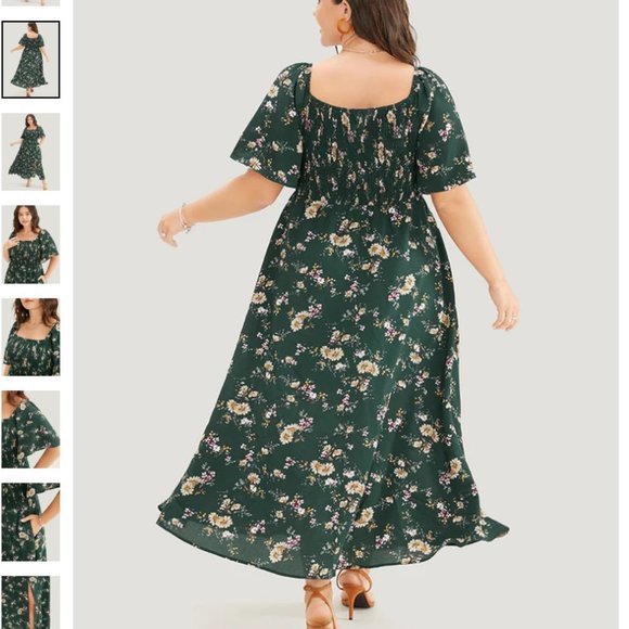 NWT Plus Size Bloomchic Green Floral Dress - Picture 2 of 2